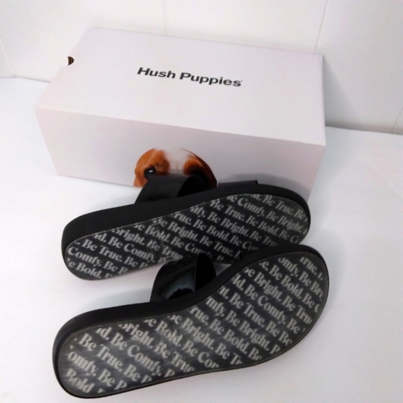 Hush PUPPIES Black Brite Jells Slide Sandals - Picture 5 of 8